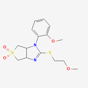 molecular formula C15H20N2O4S2 B4553801 2-[(2-methoxyethyl)thio]-1-(2-methoxyphenyl)-3a,4,6,6a-tetrahydro-1H-thieno[3,4-d]imidazole 5,5-dioxide 