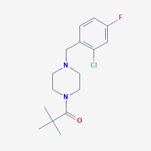 molecular formula C16H22ClFN2O B4553821 1-[4-(2-CHLORO-4-FLUOROBENZYL)PIPERAZINO]-2,2-DIMETHYL-1-PROPANONE 