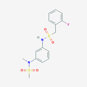 molecular formula C15H17FN2O4S2 B4553828 N-{3-[(2-FLUOROPHENYL)METHANESULFONAMIDO]PHENYL}-N-METHYLMETHANESULFONAMIDE 