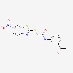 N-(3-acetylphenyl)-2-[(6-nitro-1,3-benzothiazol-2-yl)sulfanyl]acetamide