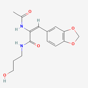 2-(acetylamino)-3-(1,3-benzodioxol-5-yl)-N-(3-hydroxypropyl)acrylamide