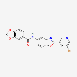 molecular formula C20H12BrN3O4 B4553859 N-[2-(5-bromopyridin-3-yl)-1,3-benzoxazol-5-yl]-1,3-benzodioxole-5-carboxamide 