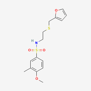 molecular formula C15H19NO4S2 B4553862 N-{2-[(2-furylmethyl)thio]ethyl}-4-methoxy-3-methylbenzenesulfonamide 