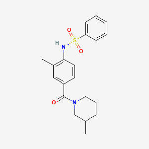 N-{2-methyl-4-[(3-methyl-1-piperidinyl)carbonyl]phenyl}benzenesulfonamide