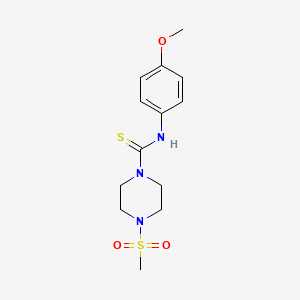 molecular formula C13H19N3O3S2 B4553935 N-(4-methoxyphenyl)-4-(methylsulfonyl)-1-piperazinecarbothioamide 