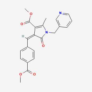 molecular formula C22H20N2O5 B4553948 methyl 4-[4-(methoxycarbonyl)benzylidene]-2-methyl-5-oxo-1-(3-pyridinylmethyl)-4,5-dihydro-1H-pyrrole-3-carboxylate 