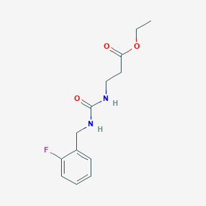 molecular formula C13H17FN2O3 B4553951 ETHYL 3-({[(2-FLUOROBENZYL)AMINO]CARBONYL}AMINO)PROPANOATE 