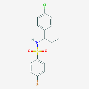 molecular formula C15H15BrClNO2S B4554032 4-BROMO-N-[1-(4-CHLOROPHENYL)PROPYL]BENZENE-1-SULFONAMIDE 