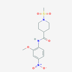 molecular formula C14H19N3O6S B4554037 N-(2-methoxy-4-nitrophenyl)-1-(methylsulfonyl)piperidine-4-carboxamide 