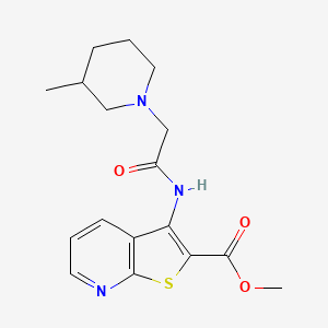 molecular formula C17H21N3O3S B4554051 Methyl 3-{[(3-methylpiperidin-1-yl)acetyl]amino}thieno[2,3-b]pyridine-2-carboxylate 