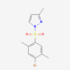 molecular formula C12H13BrN2O2S B4554057 4-Bromo-2,5-dimethyl-1-[(3-methylpyrazolyl)sulfonyl]benzene 