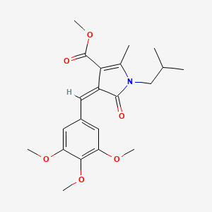 molecular formula C21H27NO6 B4554060 METHYL (4Z)-2-METHYL-1-(2-METHYLPROPYL)-5-OXO-4-[(3,4,5-TRIMETHOXYPHENYL)METHYLIDENE]-4,5-DIHYDRO-1H-PYRROLE-3-CARBOXYLATE 