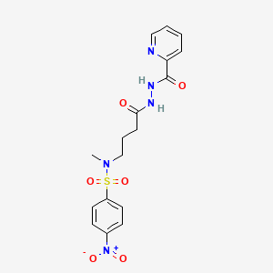 N-methyl-4-nitro-N-[4-oxo-4-[2-(pyridine-2-carbonyl)hydrazinyl]butyl]benzenesulfonamide