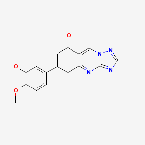 molecular formula C18H18N4O3 B4554072 6-(3,4-dimethoxyphenyl)-2-methyl-6,7-dihydro[1,2,4]triazolo[5,1-b]quinazolin-8(5H)-one 