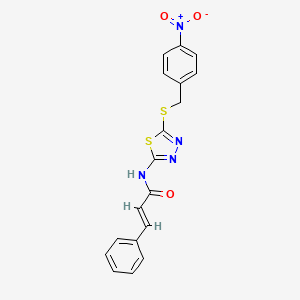 N-{5-[(4-nitrobenzyl)thio]-1,3,4-thiadiazol-2-yl}-3-phenylacrylamide