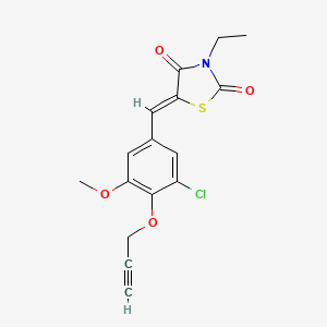 molecular formula C16H14ClNO4S B4554095 5-[3-chloro-5-methoxy-4-(2-propyn-1-yloxy)benzylidene]-3-ethyl-1,3-thiazolidine-2,4-dione 