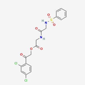 molecular formula C18H16Cl2N2O6S B4554107 2-(2,4-DICHLOROPHENYL)-2-OXOETHYL 2-(2-BENZENESULFONAMIDOACETAMIDO)ACETATE 