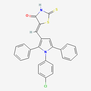 molecular formula C26H17ClN2OS2 B4554116 (5Z)-5-{[1-(4-Chlorophenyl)-2,5-diphenyl-1H-pyrrol-3-YL]methylidene}-2-sulfanylidene-1,3-thiazolidin-4-one 