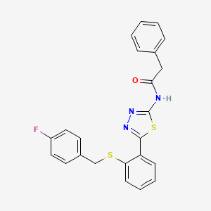 N-[5-[2-[(4-fluorophenyl)methylsulfanyl]phenyl]-1,3,4-thiadiazol-2-yl]-2-phenylacetamide