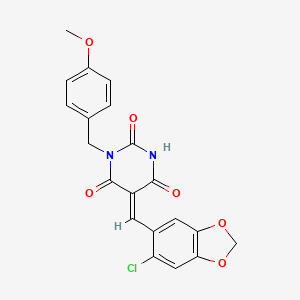 5-[(E)-1-(6-CHLORO-1,3-BENZODIOXOL-5-YL)METHYLIDENE]-1-(4-METHOXYBENZYL)-2,4,6(1H,3H,5H)-PYRIMIDINETRIONE