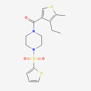 molecular formula C16H20N2O3S3 B4554178 (4-ETHYL-5-METHYL-3-THIENYL)[4-(2-THIENYLSULFONYL)PIPERAZINO]METHANONE 