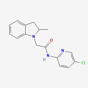 molecular formula C16H16ClN3O B4554224 N-(5-chloro-2-pyridinyl)-2-(2-methyl-2,3-dihydro-1H-indol-1-yl)acetamide 