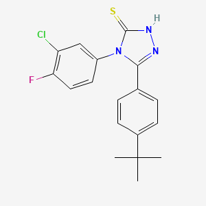 molecular formula C18H17ClFN3S B4554239 5-(4-tert-butylphenyl)-4-(3-chloro-4-fluorophenyl)-2,4-dihydro-3H-1,2,4-triazole-3-thione 