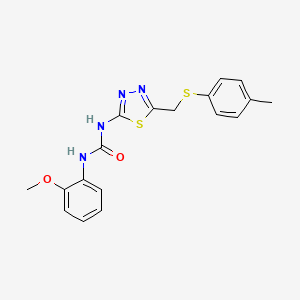 molecular formula C18H18N4O2S2 B4554257 1-(2-Methoxyphenyl)-3-(5-{[(4-methylphenyl)sulfanyl]methyl}-1,3,4-thiadiazol-2-yl)urea 