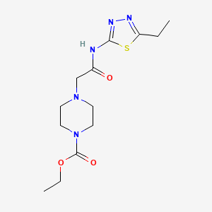 molecular formula C13H21N5O3S B4554262 ethyl 4-{2-[(5-ethyl-1,3,4-thiadiazol-2-yl)amino]-2-oxoethyl}-1-piperazinecarboxylate 