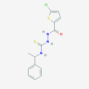 2-[(5-chlorothiophen-2-yl)carbonyl]-N-(1-phenylethyl)hydrazinecarbothioamide