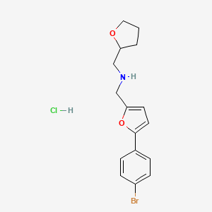 N-[[5-(4-bromophenyl)furan-2-yl]methyl]-1-(oxolan-2-yl)methanamine;hydrochloride