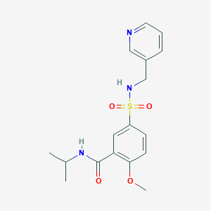 molecular formula C17H21N3O4S B4554330 N-isopropyl-2-methoxy-5-{[(3-pyridinylmethyl)amino]sulfonyl}benzamide 