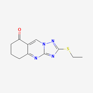 molecular formula C11H12N4OS B4554428 2-(ETHYLSULFANYL)-5H,6H,7H,8H-[1,2,4]TRIAZOLO[3,2-B]QUINAZOLIN-8-ONE 