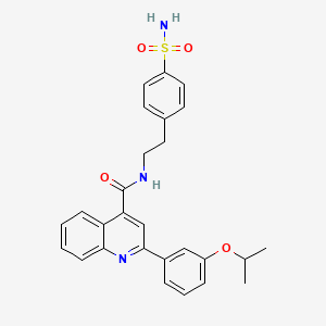 molecular formula C27H27N3O4S B4554437 N-{2-[4-(aminosulfonyl)phenyl]ethyl}-2-(3-isopropoxyphenyl)-4-quinolinecarboxamide 