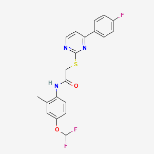 molecular formula C20H16F3N3O2S B4554451 N~1~-[4-(DIFLUOROMETHOXY)-2-METHYLPHENYL]-2-{[4-(4-FLUOROPHENYL)-2-PYRIMIDINYL]SULFANYL}ACETAMIDE 