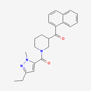 molecular formula C23H25N3O2 B4554454 {1-[(3-ethyl-1-methyl-1H-pyrazol-5-yl)carbonyl]-3-piperidinyl}(1-naphthyl)methanone 