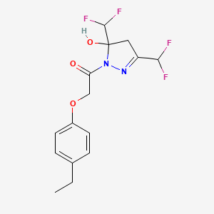 3,5-bis(difluoromethyl)-1-[(4-ethylphenoxy)acetyl]-4,5-dihydro-1H-pyrazol-5-ol