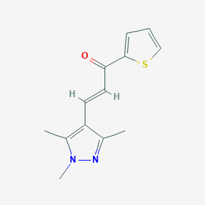 molecular formula C13H14N2OS B455446 1-(2-thienyl)-3-(1,3,5-trimethyl-1H-pyrazol-4-yl)-2-propen-1-one 