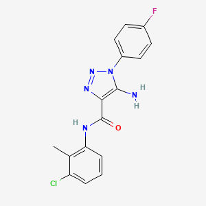 molecular formula C16H13ClFN5O B4554483 5-amino-N-(3-chloro-2-methylphenyl)-1-(4-fluorophenyl)-1H-1,2,3-triazole-4-carboxamide 