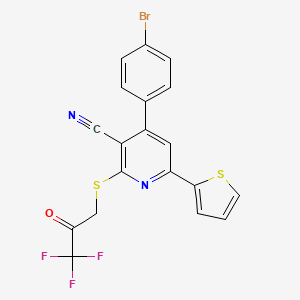 4-(4-BROMOPHENYL)-6-(2-THIENYL)-2-[(3,3,3-TRIFLUORO-2-OXOPROPYL)SULFANYL]-3-PYRIDYL CYANIDE