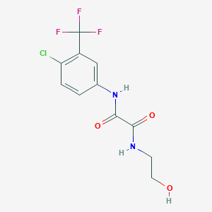 molecular formula C11H10ClF3N2O3 B4554491 N-[4-chloro-3-(trifluoromethyl)phenyl]-N'-(2-hydroxyethyl)ethanediamide 