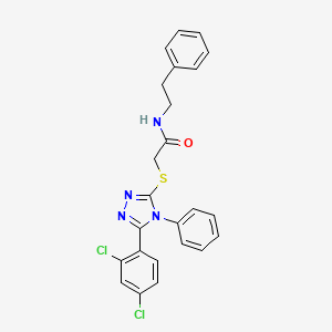 molecular formula C24H20Cl2N4OS B4554494 2-{[5-(2,4-dichlorophenyl)-4-phenyl-4H-1,2,4-triazol-3-yl]thio}-N-(2-phenylethyl)acetamide 