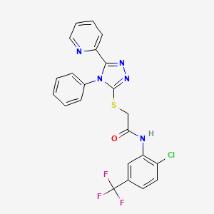 N-[2-chloro-5-(trifluoromethyl)phenyl]-2-[(4-phenyl-5-pyridin-2-yl-1,2,4-triazol-3-yl)sulfanyl]acetamide