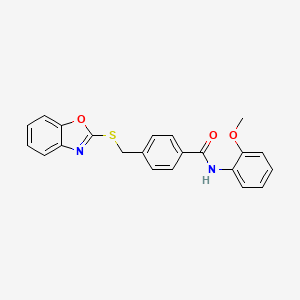 molecular formula C22H18N2O3S B4554535 4-[(1,3-benzoxazol-2-ylthio)methyl]-N-(2-methoxyphenyl)benzamide 