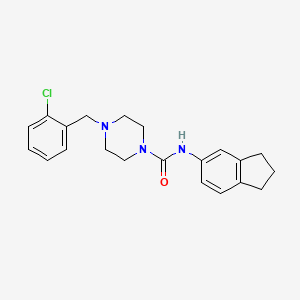 molecular formula C21H24ClN3O B4554541 4-(2-chlorobenzyl)-N-(2,3-dihydro-1H-inden-5-yl)-1-piperazinecarboxamide 