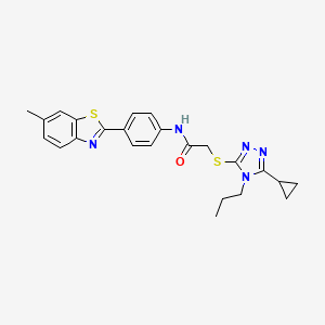 2-[(5-cyclopropyl-4-propyl-4H-1,2,4-triazol-3-yl)thio]-N-[4-(6-methyl-1,3-benzothiazol-2-yl)phenyl]acetamide