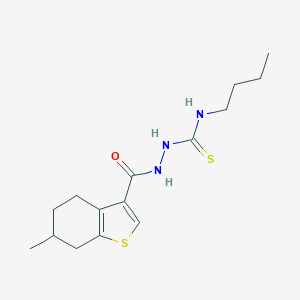 molecular formula C15H23N3OS2 B455457 N-butyl-2-[(6-methyl-4,5,6,7-tetrahydro-1-benzothien-3-yl)carbonyl]hydrazinecarbothioamide 
