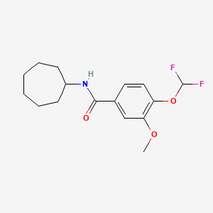 molecular formula C16H21F2NO3 B4554587 N-cycloheptyl-4-(difluoromethoxy)-3-methoxybenzamide 