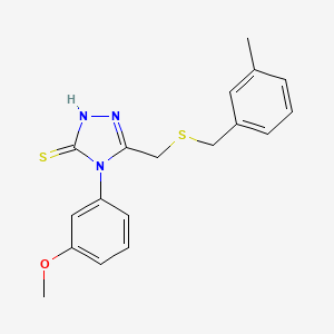 molecular formula C18H19N3OS2 B4554604 4-(3-methoxyphenyl)-5-{[(3-methylbenzyl)thio]methyl}-4H-1,2,4-triazole-3-thiol 