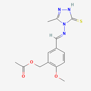 2-METHOXY-5-{[(3-METHYL-5-SULFANYL-4H-1,2,4-TRIAZOL-4-YL)IMINO]METHYL}BENZYL ACETATE